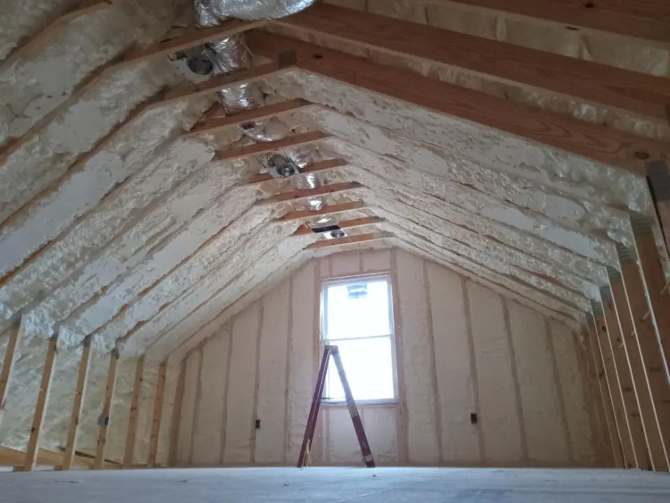 Spray foam roofing application for Crawl Space Insulation project in Lafayette